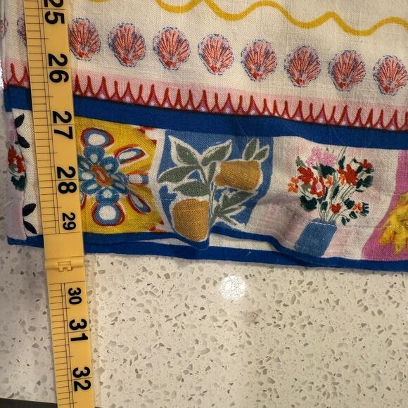 Label of Love Anthropologie Boho Tropical Wide Leg Pants Size M Rayon Linen - Picture 7 of 8